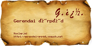 Gerendai Árpád névjegykártya