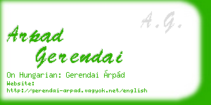 arpad gerendai business card