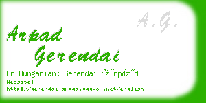 arpad gerendai business card